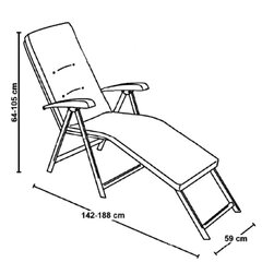 Шезлонг Patio Lena Lounger A079-06PB, серый цена и информация | Шезлонги | kaup24.ee