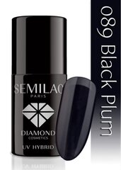 Hübriidküünelakk Semilac 089 Black Plum, 7 ml цена и информация | Лаки для ногтей, укрепители для ногтей | kaup24.ee
