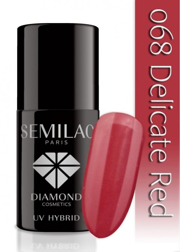 Hübriidküünelakk Semilac 068 Delicate Red, 7 ml hind ja info | Küünelakid, küünetugevdajad | kaup24.ee