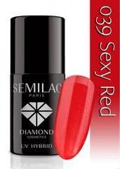 Hübriidküünelakk Semilac 039 Sexy Red, 7 ml цена и информация | Лаки для ногтей, укрепители для ногтей | kaup24.ee