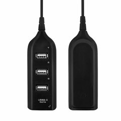 Goodbuy USB jaotur (jaotur) USB 2.0 kuni 4 x USB 2.0 must цена и информация | Адаптеры и USB-hub | kaup24.ee