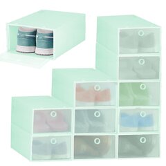 Зеленая коробка для обуви с прозрачной крышкой цена и информация | Ящики для вещей | kaup24.ee