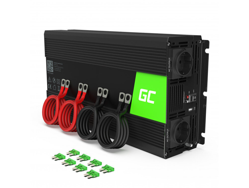 Green Cell inverter, pingemuundur 12 V kuni 230 V 3000W/6000W modifitseeritud siinuslaine hind ja info | Muundurid, inverterid | kaup24.ee