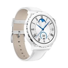 Nutikell Huawei Watch GT 3 Pro 43mm, valge keraamiline korpus valge nahkrihmaga - 55028825 hind ja info | Nutikellad (smartwatch) | kaup24.ee
