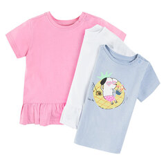Cool Club футболка с коротким рукавом для девочек, 3 шт., CCG2402661-00, белый, розовый, фиолетовый цена и информация | Футболка для малышки фуксия | kaup24.ee