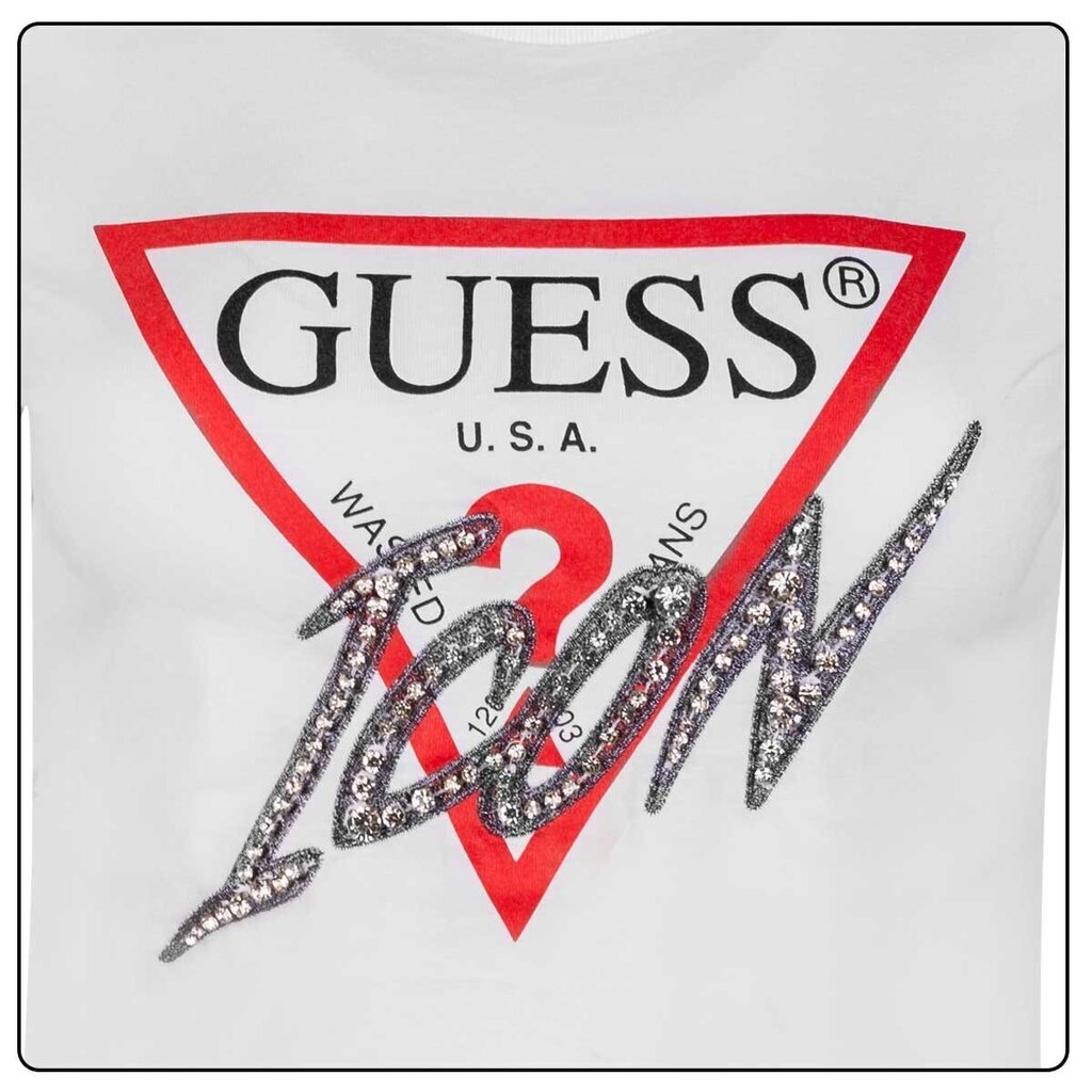 Naiste T-särk Guess T-SHIRT SS CN ICON TEE, valge W2RI07I3Z11 G011 42623 hind ja info | Naiste T-särgid, topid | kaup24.ee