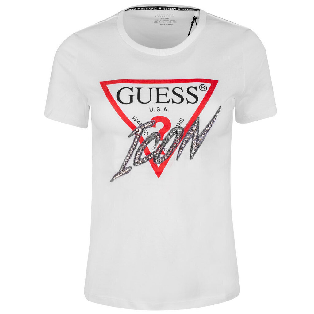 Naiste T-särk Guess T-SHIRT SS CN ICON TEE, valge W2RI07I3Z11 G011 42623 hind ja info | Naiste T-särgid, topid | kaup24.ee