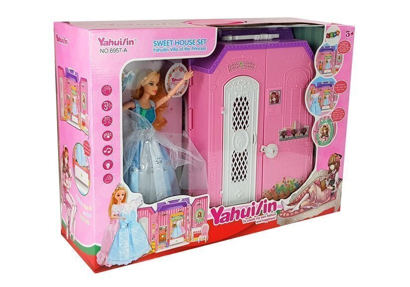 Nukk ja maja-kapp koos helidega цена и информация | Tüdrukute mänguasjad | kaup24.ee