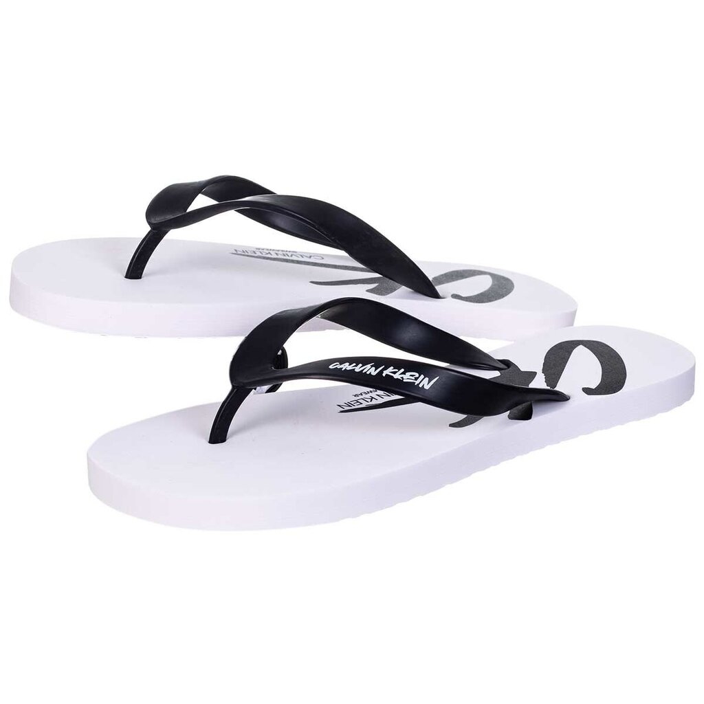 Мужские шлепанцы Calvin Klein FF SANDALS, белые KM0KM00500 YCD 42912, 47/48  цена | kaup24.ee