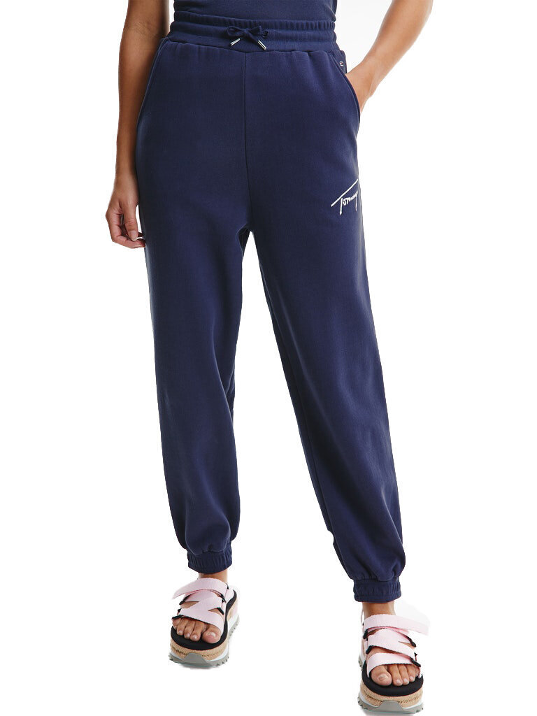 Naiste spordipüksid Tommy Hilfiger TJW TOMMY SIGNATURE SWEATPANT, tumesinine DW0DW11886 C87 44885 цена и информация | Naiste spordiriided | kaup24.ee