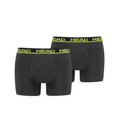 Мужские трусы HEAD BASIC BOXER 2 пары, графитовые 701202741 009 44724 цена и информация | Мужские боксеры | kaup24.ee