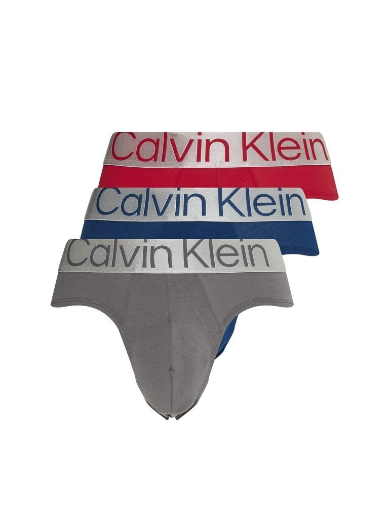 Meeste aluspüksid Calvin Klein HIP BRIEF 3 paari, punane/tumesinine/grafiidivärvi 000NB3129A 109 45182 hind ja info | Meeste aluspesu | kaup24.ee