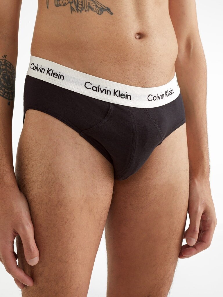 Meeste aluspüksid Calvin Klein SLIPY HIP BRIEF 3 paari, must 0000U2661G 1UV 45093 цена и информация | Meeste aluspesu | kaup24.ee