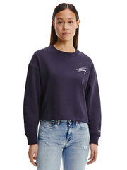 Женская толстовка Tommy Hilfiger TJW CROP TOMMY SIGNATURE CREW, темно-синия DW0DW12041 C87 44911 цена и информация | Женские кофты | kaup24.ee