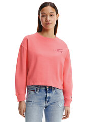 Женская толстовка Tommy Hilfiger TJW CROP TOMMY SIGNATURE CREW, розовая DW0DW12041 TIJ 44908 цена и информация | Женские толстовки | kaup24.ee