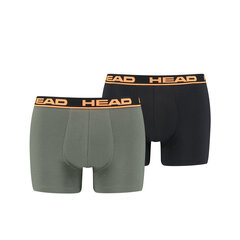 Meeste aluspüksid HEAD BASIC BOXER 2 paari, must/roheline 701202741 015 45865 hind ja info | Meeste aluspesu | kaup24.ee