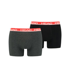 Мужские трусы HEAD BASIC BOXER 2 пары, серые/черные 701202741 011 45868 цена и информация | Мужские боксеры | kaup24.ee