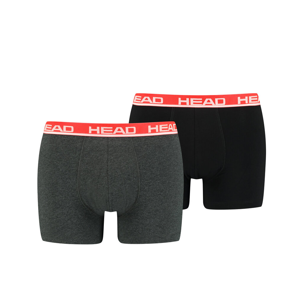 Meeste aluspüksid HEAD BASIC BOXER 2 paari, hall/must 701202741 011 45868 hind ja info | Meeste aluspesu | kaup24.ee