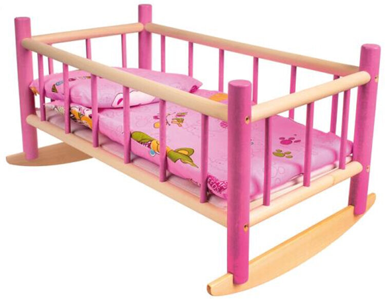 Alexi puidust häll koos voodipesuga цена и информация | Tüdrukute mänguasjad | kaup24.ee