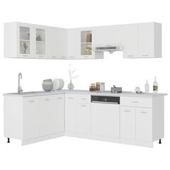 11-osaline köögikapi komplekt, valge, puitlaastplaat, vidaXL hind ja info | Köögimööbli komplektid | kaup24.ee
