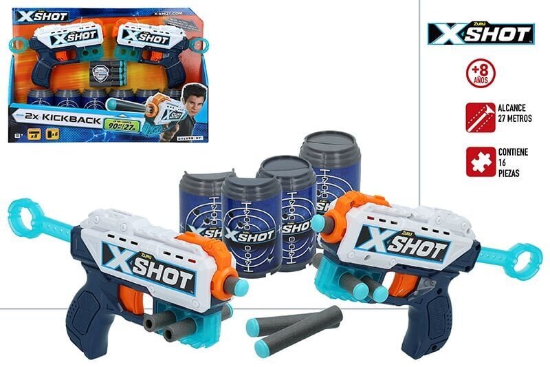 Mänguasja tulirelv Zuru X-Shot Kickback 2 tk., 8 aastat + цена и информация | Poiste mänguasjad | kaup24.ee