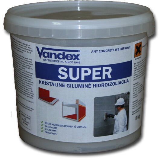 kristalne betooni hüdroisolatsioon Vandex Super, 5 kg цена и информация | Isolatsiooni- ja tihendus pakkematerjal | kaup24.ee