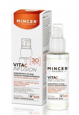 Regenereeriv ja niisutav kontsentraat kätele Mincer Pharma Vita C Infusion Nr.626 30 ml цена и информация | Kehakreemid, losjoonid | kaup24.ee