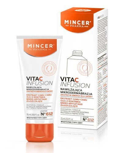Niisutav näoseerum mikrodermabrasiooni efektiga Mincer Pharma Vita C Infusion Nr.612 75 ml hind ja info | Näopuhastusvahendid | kaup24.ee