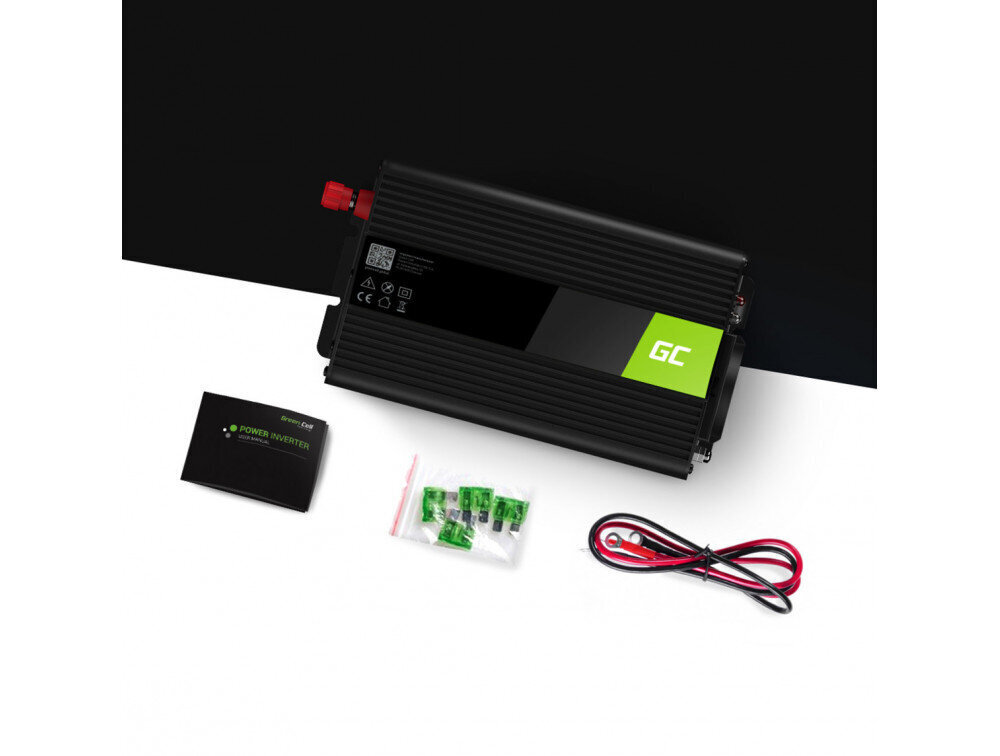 Green Cell inverter, pingemuundur 12 V kuni 230 V 1000W/2000W puhas siinuslaine hind ja info | Muundurid, inverterid | kaup24.ee