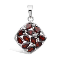 Ilus hõberipats (925) imeliste Granaatidega (~2,85ct), rodeeritud AVP619969-4 цена и информация | Украшения на шею | kaup24.ee