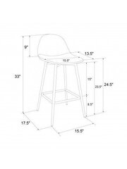 Baaritool Dorel Calvin, must цена и информация | Стулья для кухни и столовой | kaup24.ee