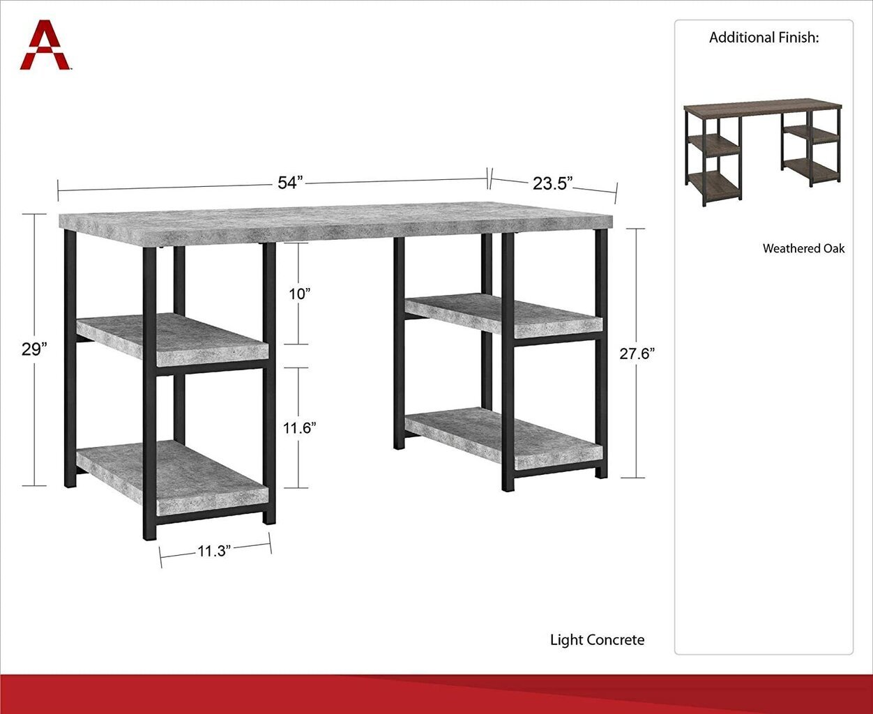 Laud Ameriwood Home Ashlar, tamme värvi цена и информация | Arvutilauad, kirjutuslauad | kaup24.ee