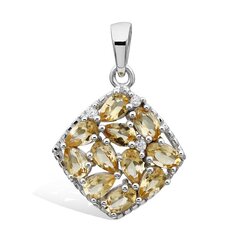 Ilus hõberipats (925) imeliste Tsitriinidega (~2,05ct), rodeeritud AVP619969-3 цена и информация | Украшения на шею | kaup24.ee