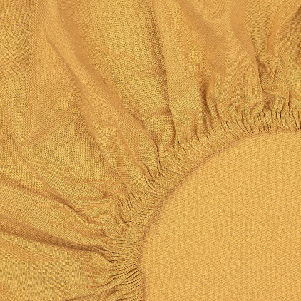 KOODI kummiga voodilina, sinepikollane, 120 x 200 cm + 25 cm hind ja info | Voodilinad | kaup24.ee
