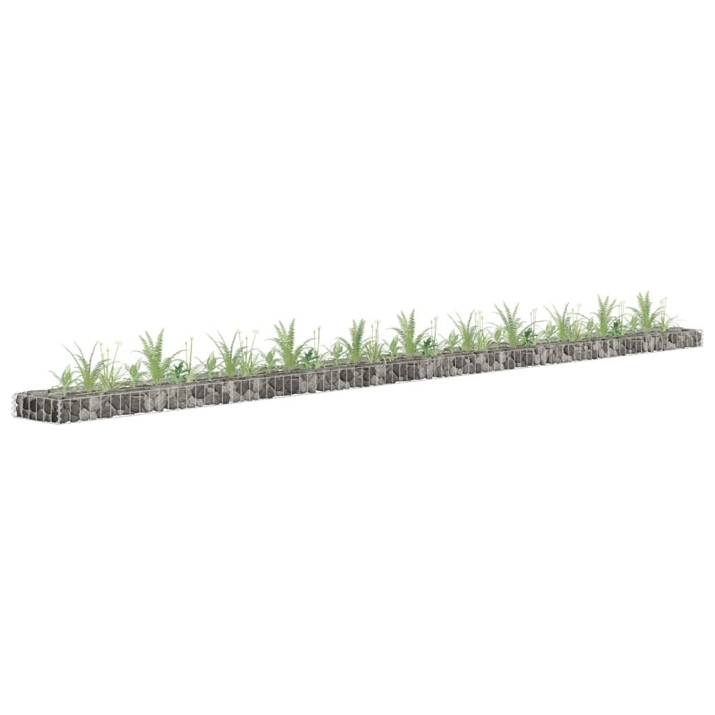 vidaXL gabioon-taimelava, tsingitud teras, 450 x 30 x 10 cm hind ja info | Lillekastid | kaup24.ee