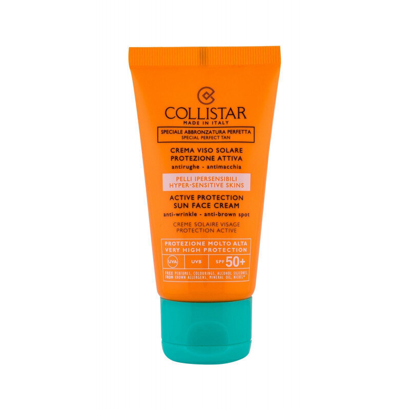 Kaitsev näokreem päikesepõletuse vastu Collistar Speciale Abbronzatura Perfetta SPF 50+, 50 ml hind ja info | Päikesekreemid | kaup24.ee