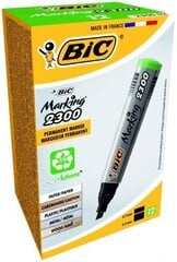 Перманентный маркер Bic Eco 2300 4-5 мм, скошенный наконечник, зеленый, 12 шт. 300027 цена и информация | Канцелярские товары | kaup24.ee