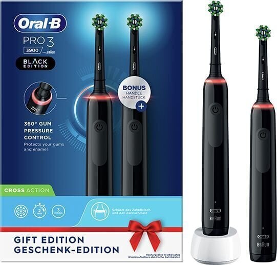 Oral-B Pro 3900 Black Edition hind ja info | Elektrilised hambaharjad | kaup24.ee