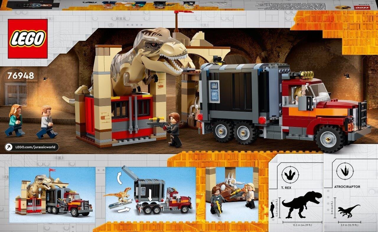 76948 LEGO® Jurassic World Dinosauruse türannosauruse ja atrociraptori põgenemine hind ja info | Klotsid ja konstruktorid | kaup24.ee