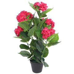 vidaXL kunsttaim hortensia potiga, 60 cm, punane hind ja info | Kunstlilled | kaup24.ee