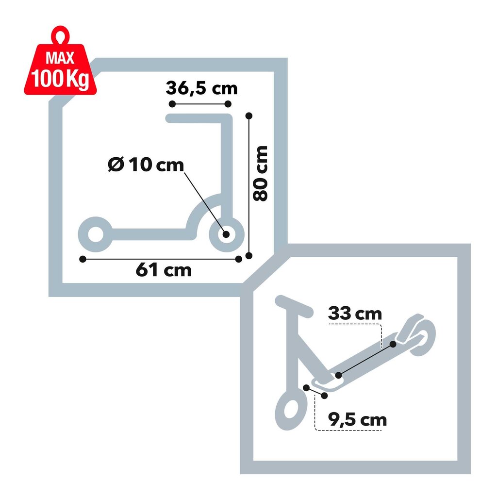 Tõukeratas Scooter CB Riders (nipid), (alumiinium + metall, rattad 120 / 100 mm PU), max koormus 100 kg hind ja info | Tõukerattad | kaup24.ee