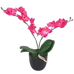 Искусственная орхидея с вазоном, 30 см цена и информация | Искусственные цветы | kaup24.ee