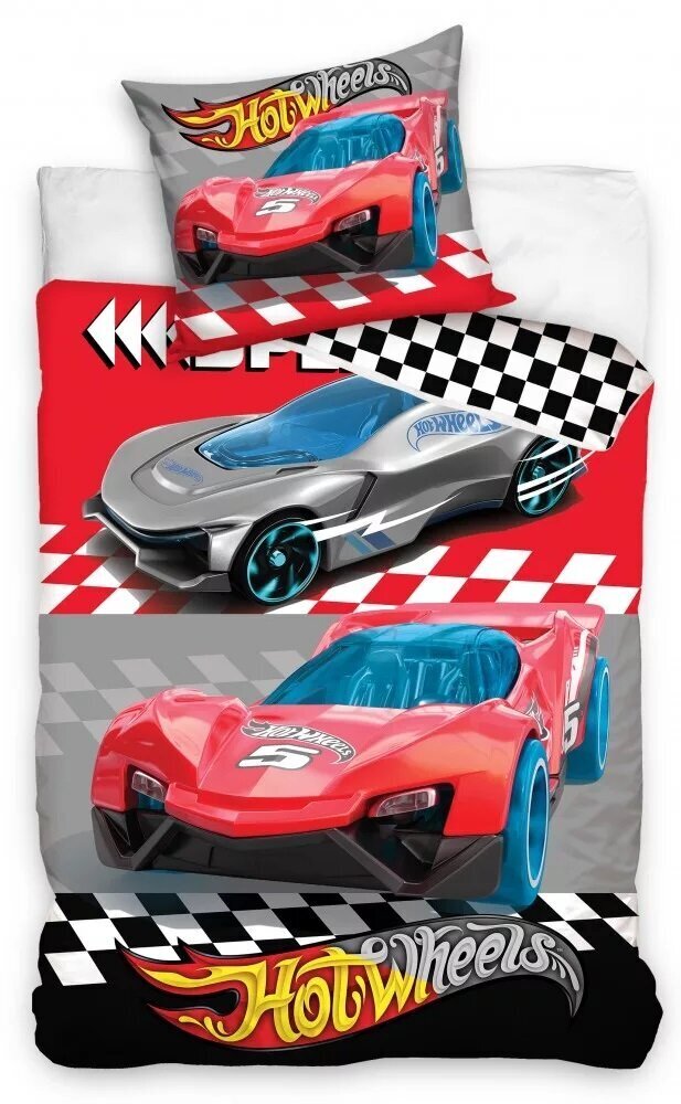 Laste voodipesukomplekt Hot Wheels 140 x 200, 2-osaline hind ja info | Voodipesu | kaup24.ee