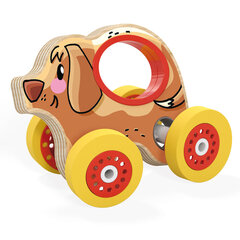 Puidust mänguasi ratastel "Koer" Quercetti, 0745 Li hind ja info | Imikute mänguasjad | kaup24.ee