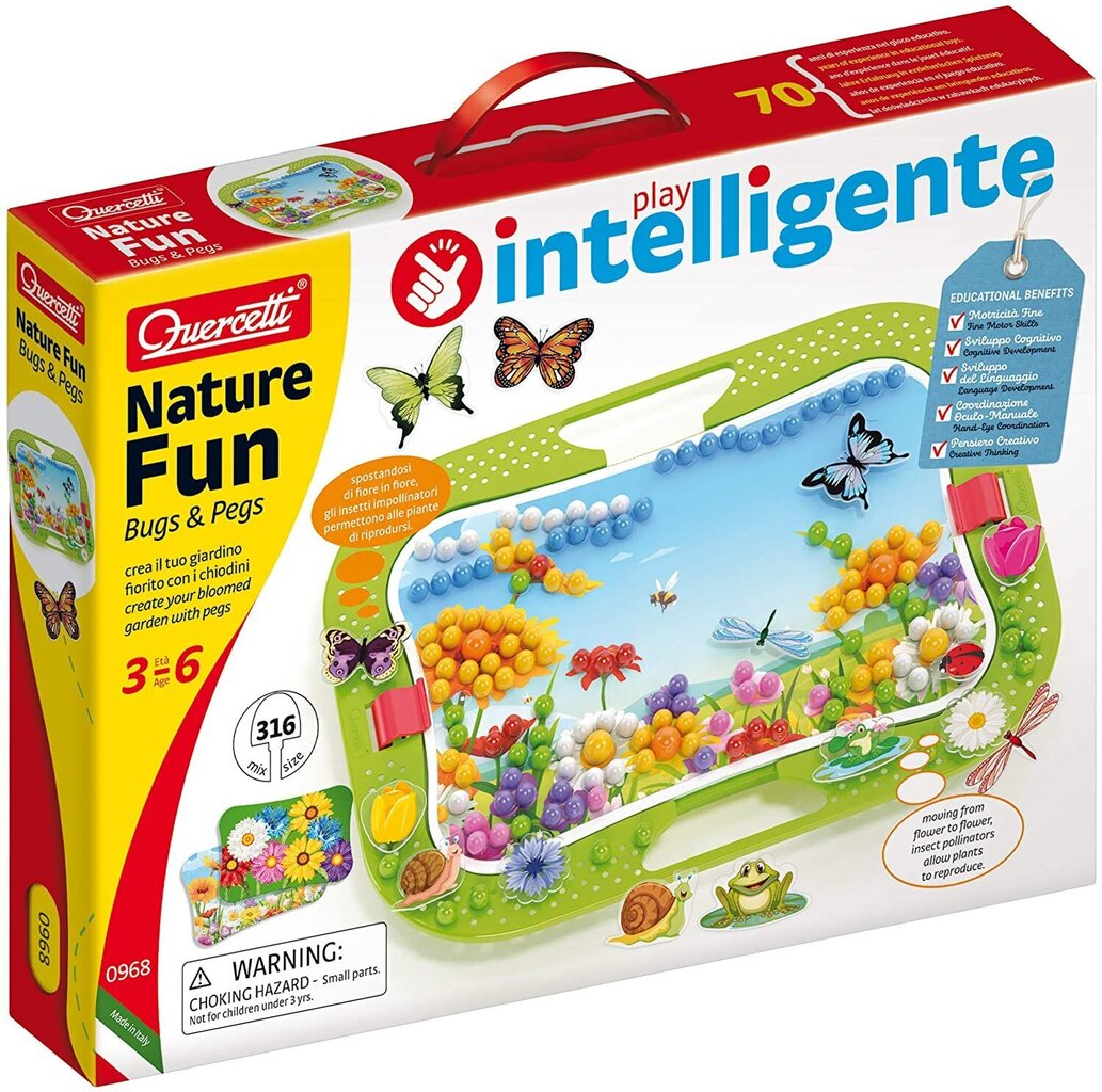 Mosaiik Quercetti "Nature Funr" Bugs & Pegs, 0968 Li hind ja info | Arendavad mänguasjad | kaup24.ee