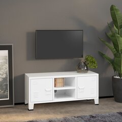 vidaXL tööstuslik telerikapp, valge, 105 x 35 x 42 cm, metall hind ja info | TV alused | kaup24.ee