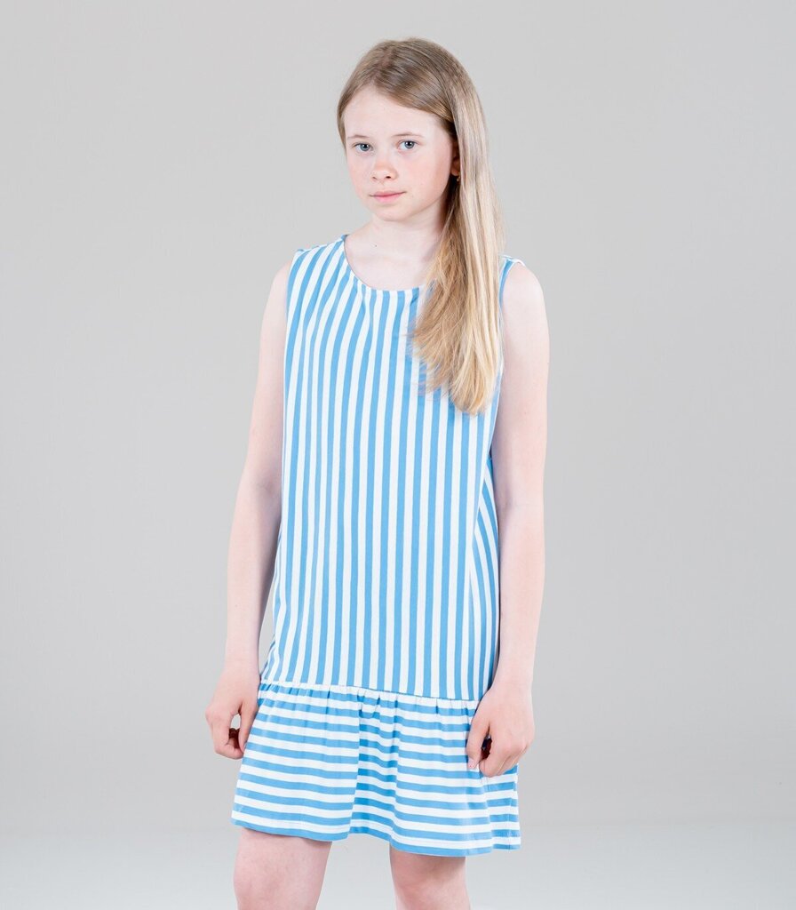 Tüdrukute kleit Only 15263602*02, sinine/valge 5715306609424 цена и информация | Tüdrukute kleidid | kaup24.ee