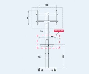 TV alus ratastel Omb Professional spring hind ja info | Teleri seinakinnitused ja hoidjad | kaup24.ee