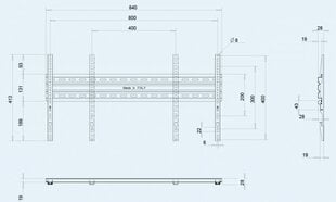 Настенное крепление для ТВ OMB SLIM 800 цена и информация | Кронштейны и крепления для телевизоров | kaup24.ee