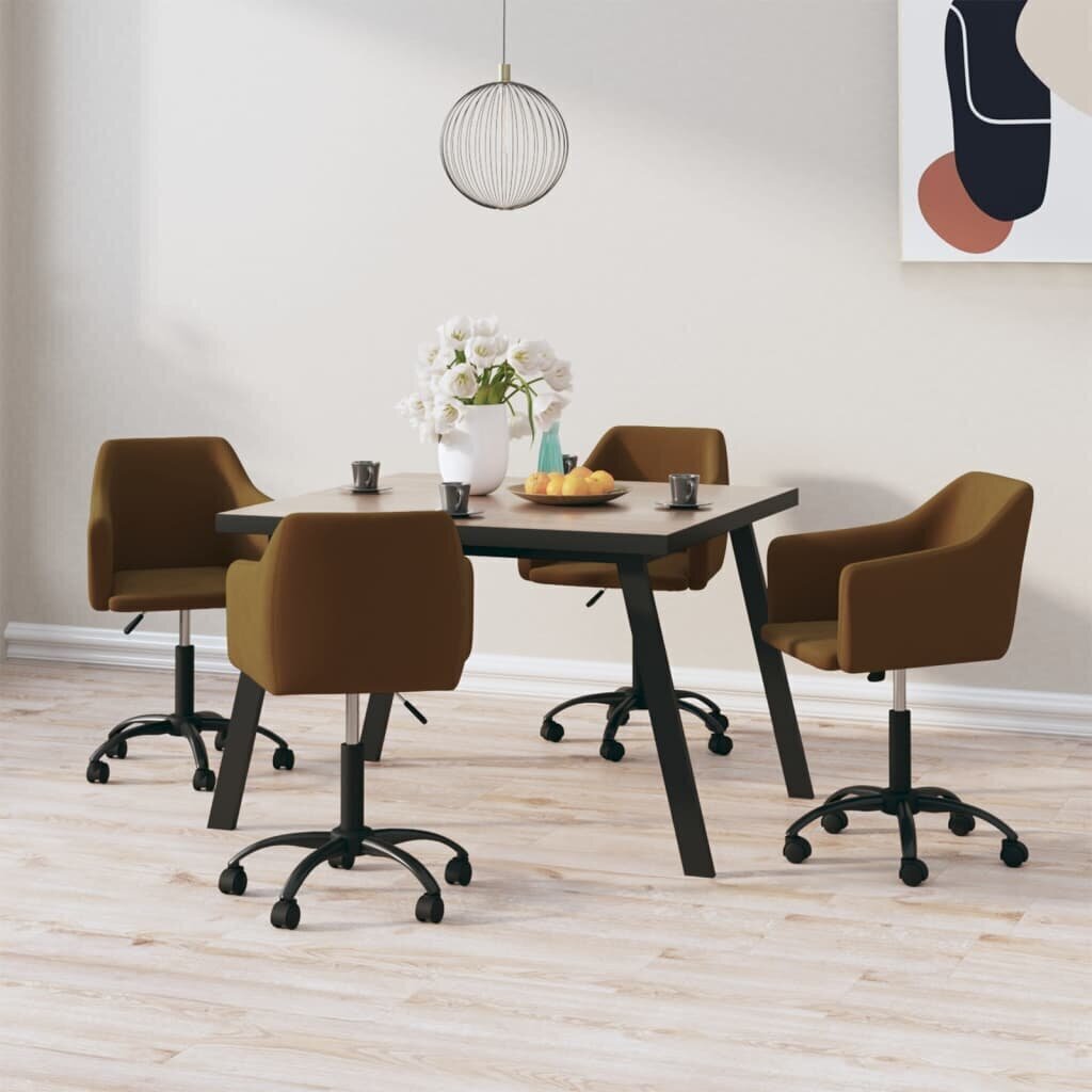 Söögitoa toolid 4 tk, pruunid hind ja info | Söögilaua toolid, köögitoolid | kaup24.ee